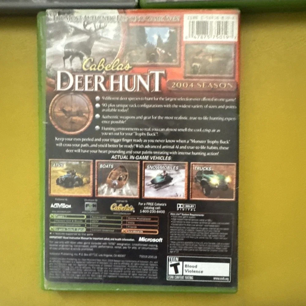 Cabela's Dangerous Hunts 1 & 2 Deer Hunt Microsoft Xbox 2003 Complete w/Manuals
